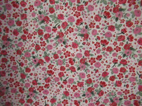 Brother Sister Design Studio FLOWERS&HEARTS Print Cotton Fabric 35" X44 NEW - Picture 3 of 5