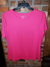 Talbots-1X-Bright Pink Short Sleeve Top