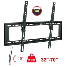 LCD LED Plasma Flat Tilt 10°TV Wall Mount Bracket 32 42 50 55 60 65 70" Screen