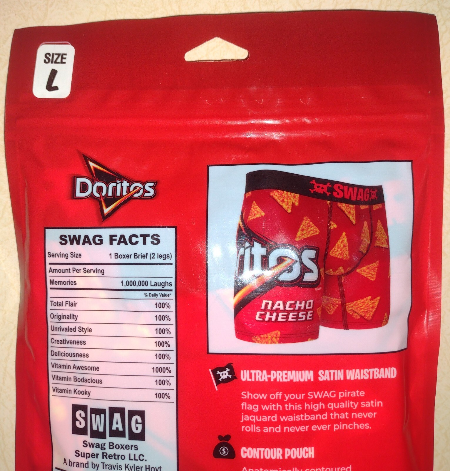 Swag Novelty Boxer Brief Underwear Men's LARGE Cheetos & Doritos 2 pack