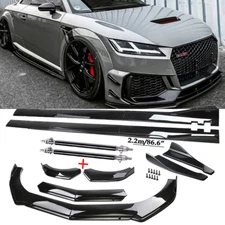Front Bumper Lip Spoiler Chin Splitter Bod Kit Glossy Black For AUDI A8 R+