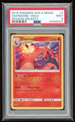 2018 CHARIZARD HOLO DRAGON MAJESTY PSA 9 MINT #3 POKEMON TCG WOTC