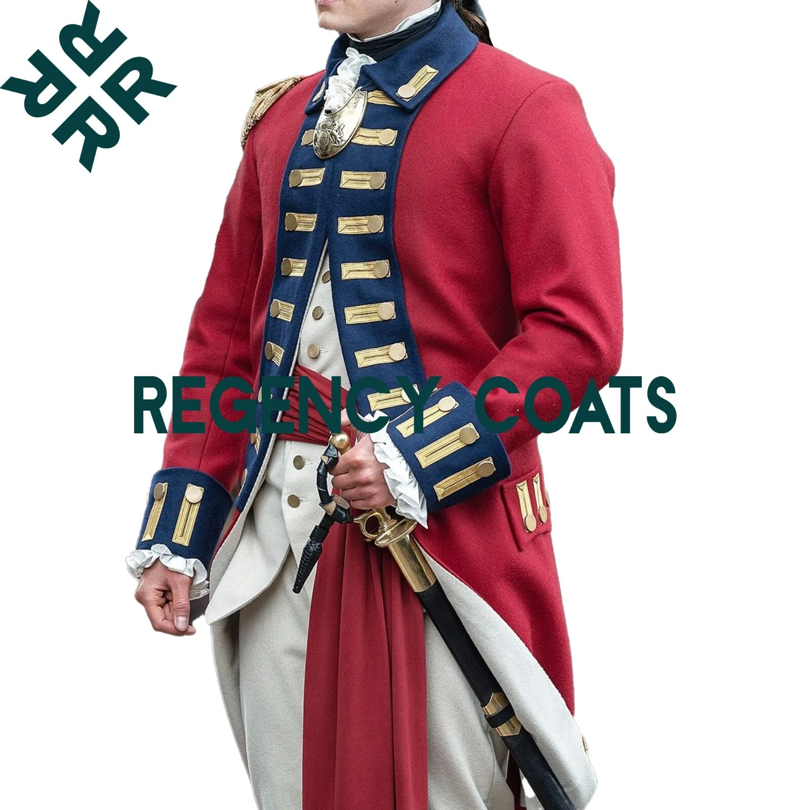 New Revolutionary War Uniform Jacket, British Military Uniform, Red Wool Coat