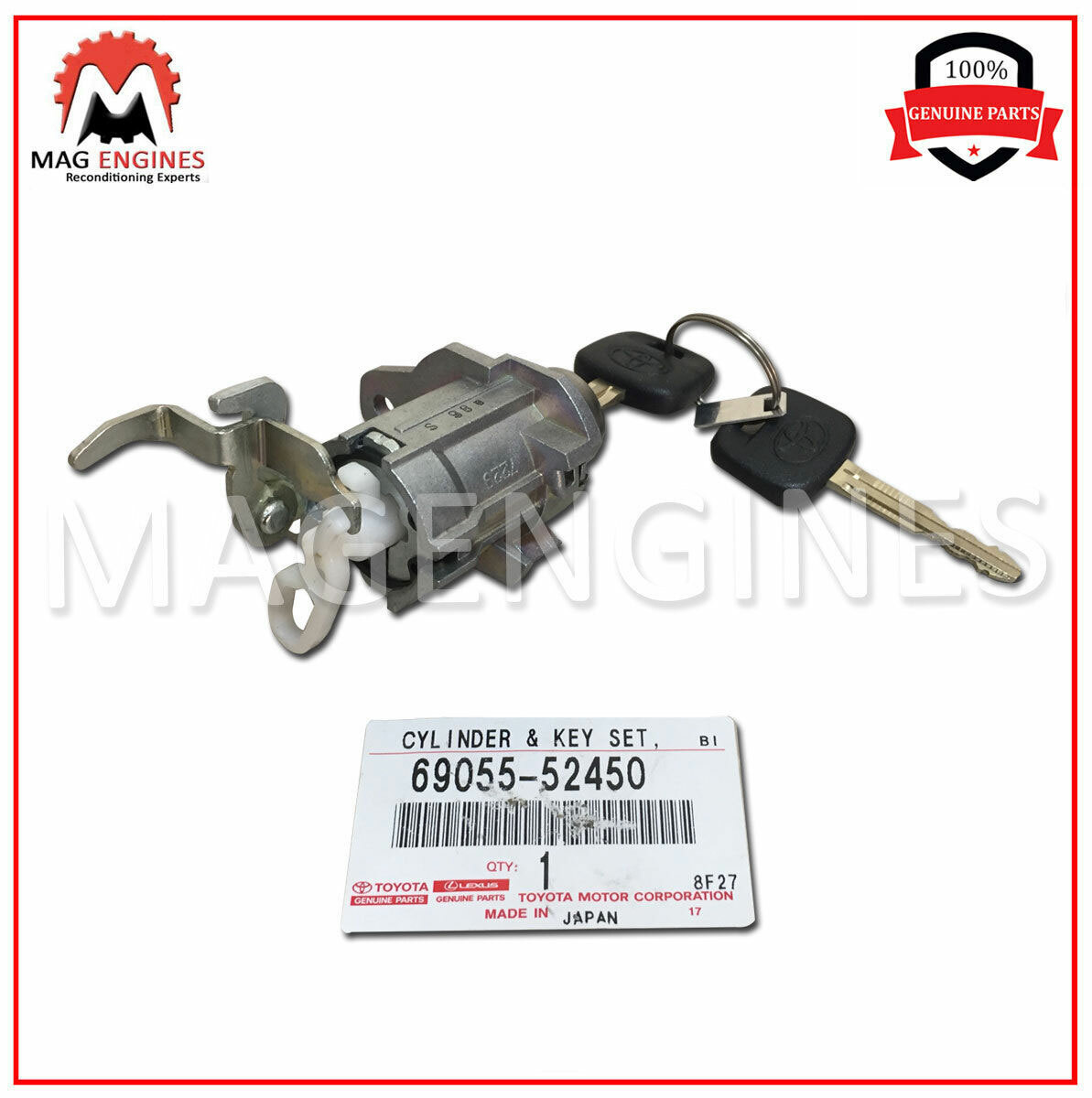 69055-52450 GENUINE OEM BACK DOOR LOCK CYLINDER & KEY SET FOR