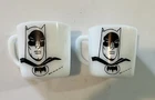 1966 Vintage Batman Milk Glass Coffee Mugs by Westfield Set Of 2