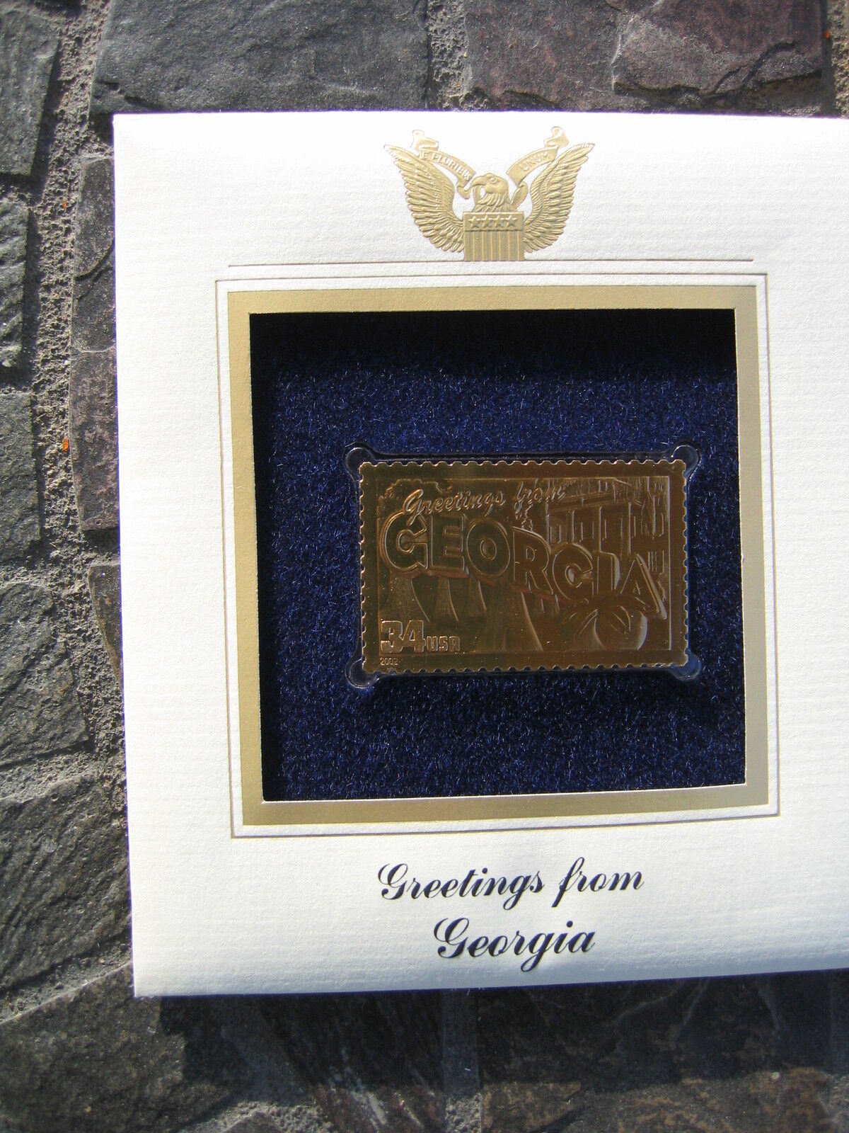 【新品本物】 GEORGIA Greetings From America 超定番 replica 22 FDI FDC kt Gold Stamp