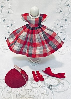 Vintage Cosmopolitan 10.5'' MISS GINGER Doll Red Plaid Dress #2112 with Extras!
