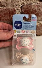 MAM original 0-6 months silicone pacifier -pack of 2 Pink cherries, cream flower