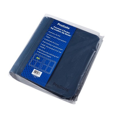 ProSafe Premium Top Loader Card Binder 4 pockets zippered 128 Cards New NAVYBLUE