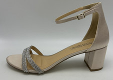 Badgley Mischka Heels Woman 10 Block Glitter Silver Wedding Event Bling Cocktail