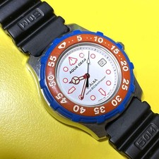 Seiko Alba Aqua Gear Divers Watch Brown-Blue Bezel Used Battery Checked