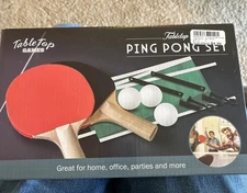 Table Top Games Tabletop Ping Pong Set 2 Paddles 3 Balls Custom Net Great Gift