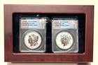2022 Fiji Silver Morgan & Peace Dollar $1 ANACS RP70 DCAM First Strike Set