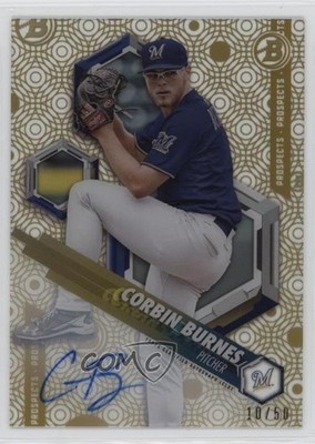 2018 Bowman High Tek Gold Rainbow Diffractor 10/50 Corbin Burnes Auto xb4