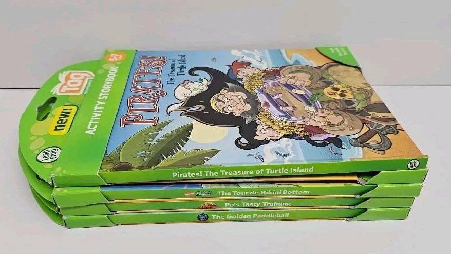 Leap Frog Tag Storybooks Lot of 4 Foster's Kung Fu Panda Spongebob Pirates New - Image 3 of 3