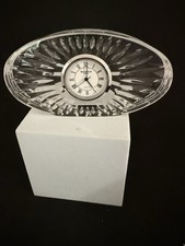 Waterford Crystal Small Oval Sunburst Desk Clock with Quartz Movement 4.75&rdquo;x3&rdquo;