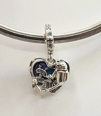 Pandora Disney Pixar Wall-E & Eve Glow in Dark Dangle Charm  792518C01  *SEALED*