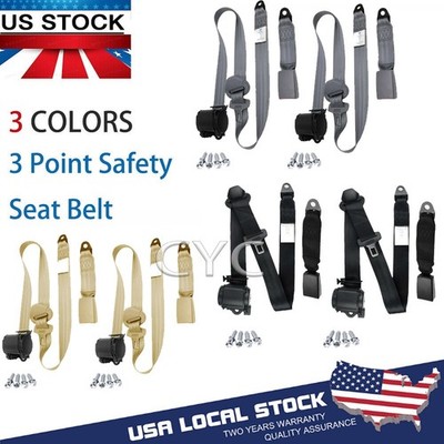 Front Auto Vehicle Adjustable Retractable 3 Point Safety Seat Belt Straps
