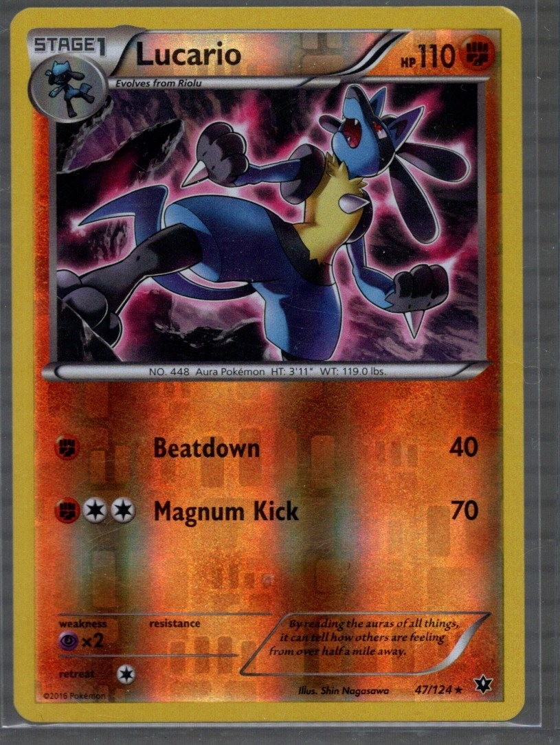 Lucario 47/124 Fates Collide Reverse Holo LP  Pokemon Card English