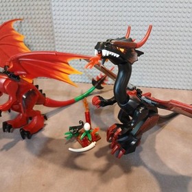 LEGO Castle Fantasy Era King's Castle Siege 7094 Dragon & Red Dragon Set Used
