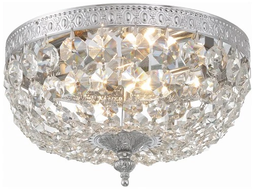 Crystorama Basket 10" Wide Chrome and Crystal Ceiling Light - Picture 1 of 6