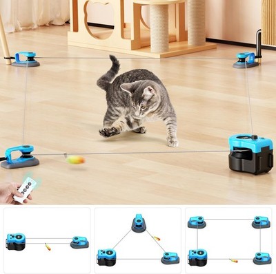 Upgraded Interactive Cat Toy for Indoor Cats Auto/Manual Control DIY Cat Feather
