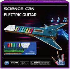 STEM Science Kit for Kids Age 8-12, DIY Electronics Guitar Building Kit, 3D Wood