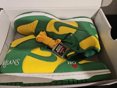NEW Nike Supreme x Dunk SB High By Any Means - Brazil Size 10.5  DN3741-700 2022