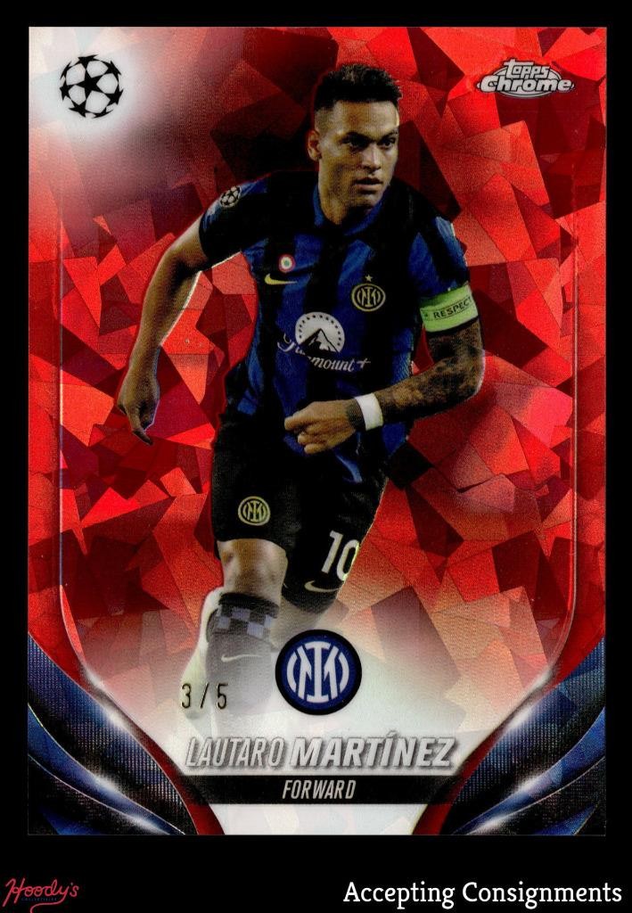2023-24 Topps Chrome Sapphire UEFA Red Refractor #143 Lautaro Martinez 3/5