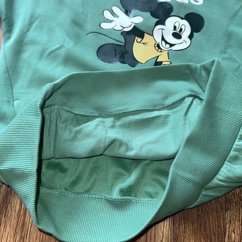 Adidas Disney Kids Green Sweatshirt Size Small Mickey Mouse Graphic Pullover NWT - Picture 4 of 12