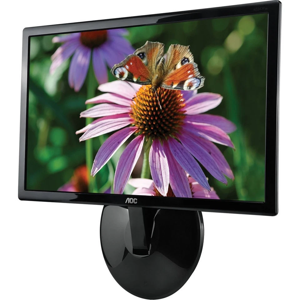 21.5" AOC Monitor DVI VGA Touch Control Base 1920x1080 250cd/m2 50M:1 e2243fwk - Image 3 of 4