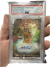 2022 Bowman U Inception Caitlin Clark Primordial Prosp Gold Foil Auto PSA 9/10