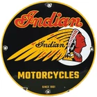 VINTAGE INDIAN MOTORCYCLES PORCELAIN DEALERSHIP SIGN GAS OIL HARLEY DAVIDSON