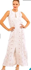 Gretchen Scott A Daisy Of A Dress SIZE L WHITE Pink Current $389 2025