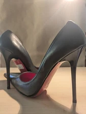 GIANCARLO PAOLI Made in Italy high heels leather black SIZE 7 - 37