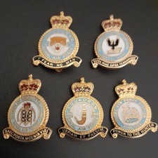 Vintage "RAF SQUADRON" Station Enamel Badges X5