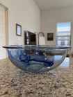 Pyrex Glass Blue Lagoon 4 Quart Watercolor Mixing Bowl 326 Swirl Cobalt