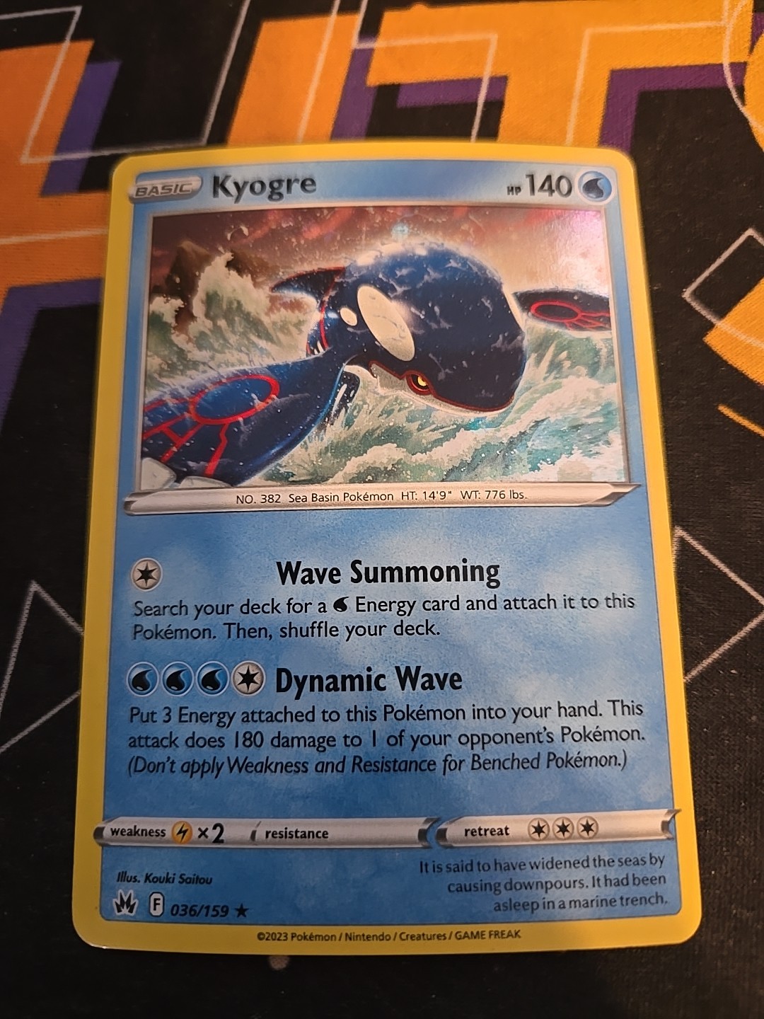 Kyogre 036/159- Rare *Cosmos* Holo Card- Crown Zenith- Pokemon