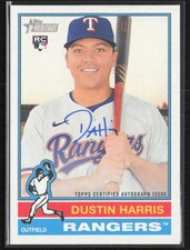 2025 Topps Heritage Real One Auto Dustin Harris RC Auto Texas Rangers #ROA-DHA