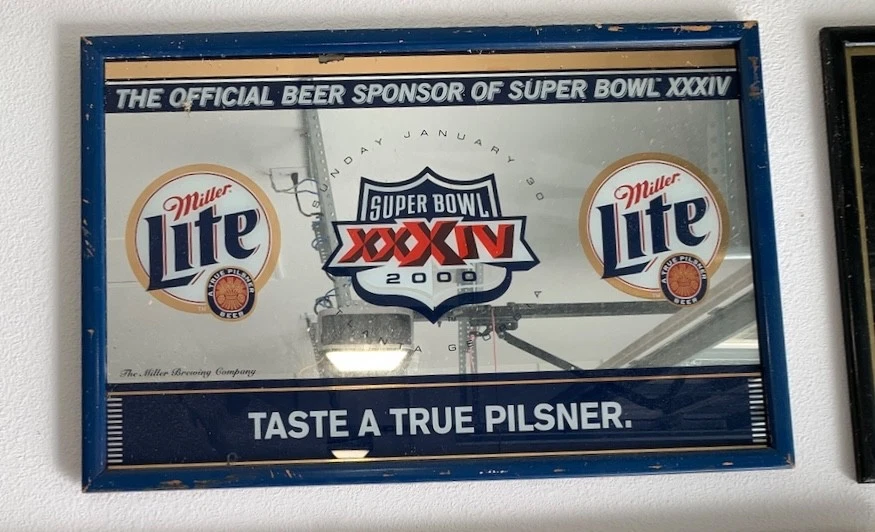 Super Bowl Mirror In Collectible Miller Signs & Tins for sale | eBay