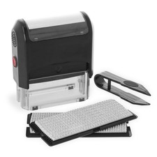 Rubber Stamp Kit, Self Inking Personalized Stamper, Office Home, Black