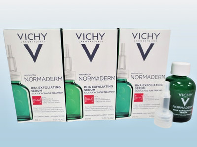 VICHY NORMADERM BHA EXFOLIATING SERUM ACNE TREATMENT 1.01 OZ BOXED SET OF 3