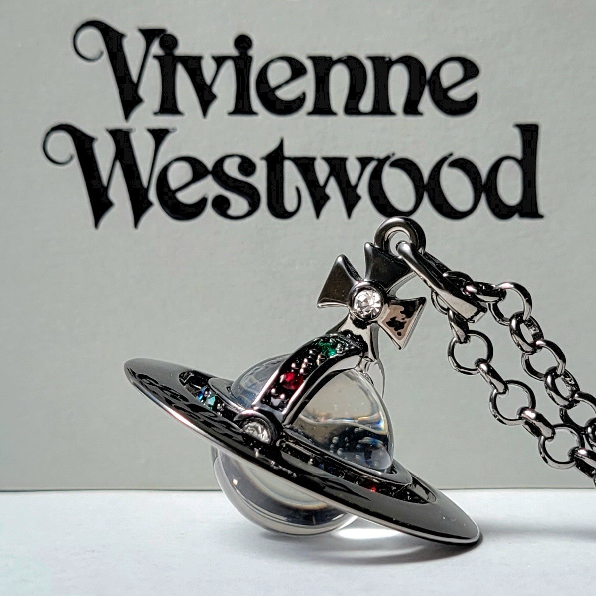 Vivienne Westwood Small Orb Necklace Gunmetal Mint