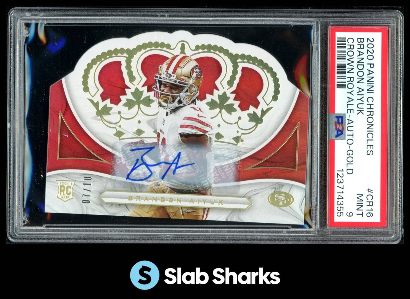 Brandon Aiyuk Panini Chronicles Crown Royale #CR16 Autograph-Gold