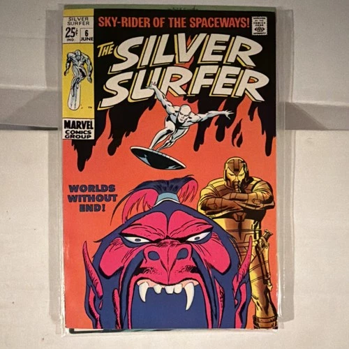 Marvel Comics The Silver Surfer #6 1969 Worlds Without End Vintage Boarded