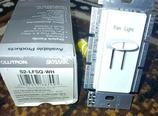 Lutron Skylark S2-LFSQH-WH Single Pole, Fan Control & Dimmer (White) 300W 1.5A