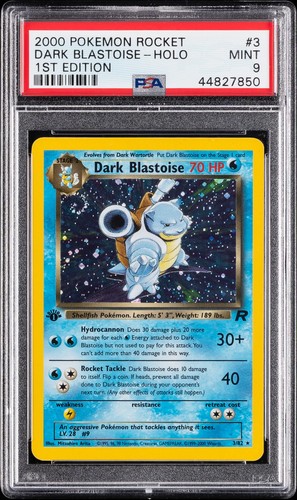 Pokemon PSA 9 1st Edition Dark Blastoise #3 Holo W/ Swirl 🌀Team Rocket Mint