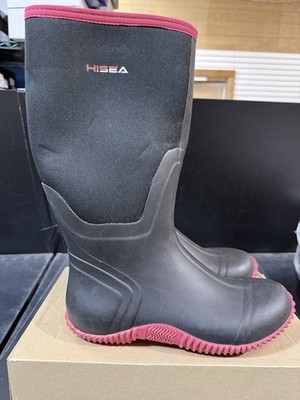 HISEA Waterproof Neoprene Rubber Muck Mud Hunting Rain Gardening Women Boot sz 8