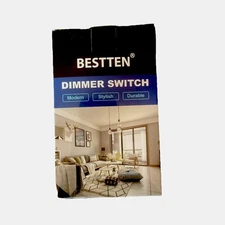 One BESTTEN Slim Dimmer Light Switch SINGLE-POLE/3-WAY, White, 120V - New