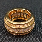 Elvis Presley Replica Costume Ring Rhinestone and Gold Plated Size Q